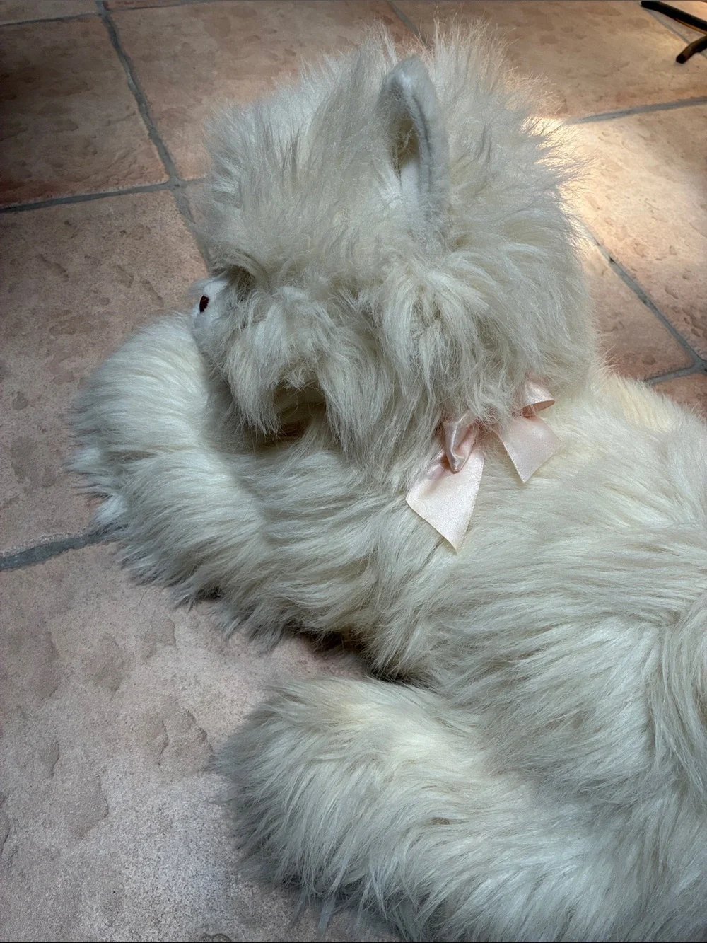 Kellytoy Cream Plush Long-Fur Persian Cat with Brown Nose
